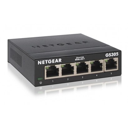 GS305-300PES GS305-300PES Netgear GS305v3, 5x RJ-45, 10/100/1000Mbps, 2K, 128 KB, 10 Gbps, metal EU MODEL 1,448 Mpps