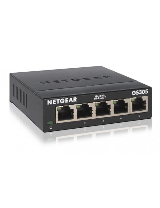 GS305-300PES Netgear GS305v3, 5x RJ-45, 10/100/1000Mbps, 2K, 128 KB, 10 Gbps, metal EU MODEL 1,448 Mpps