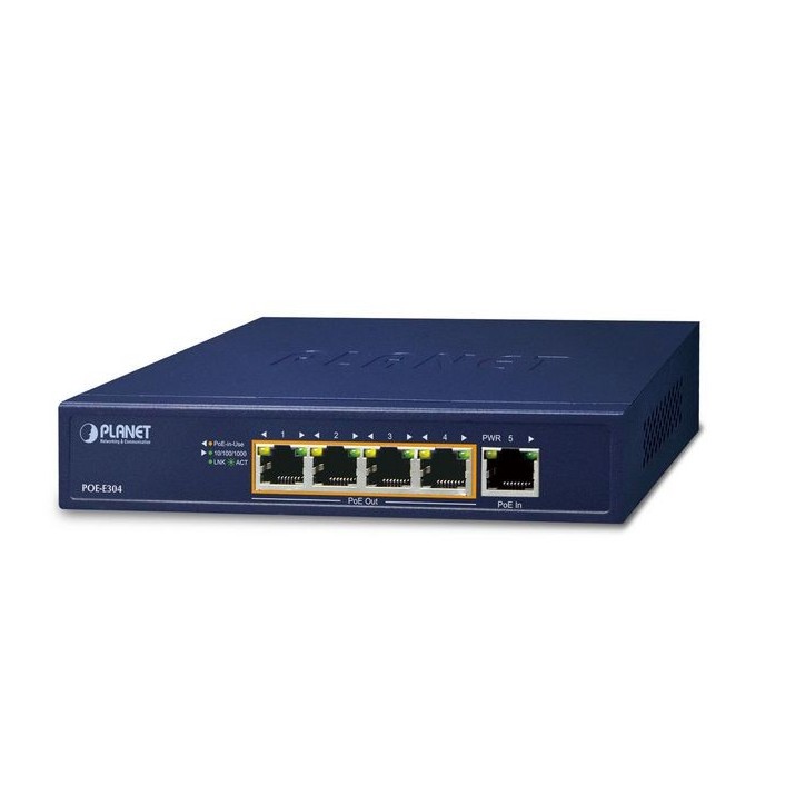 POE-E304 Planet 1-Port 802.3bt PoE++ to 4-Port 802.3af/at Gigabit PoE Extender FCC Part 15 Class A, CE