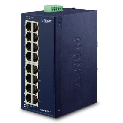 ISW-1600T Planet Industrial 16-Port 10/100TX Fast Ethernet Switch 16000 voci
