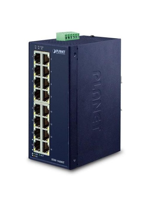 ISW-1600T Planet Industrial 16-Port 10/100TX Fast Ethernet Switch 16000 voci