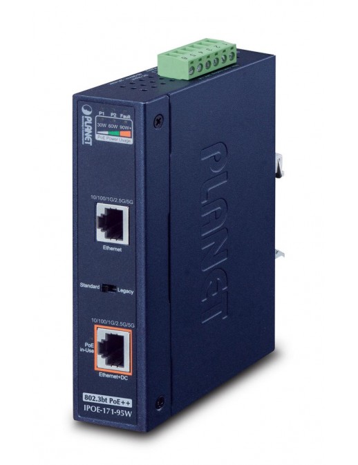 IPOE-171-95W Planet Industrial Single-Port Multi-Gigabit 802.3bt PoE++ Injector FCC Part 15 Class A, CE