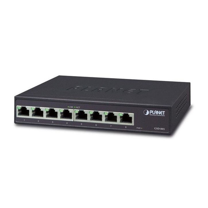 GSD-805 Planet 8-Port 10/100/1000BASE-T Gigabit Ethernet Switch FCC Part 15 Class A, CE GSD-805 Planet 8-Port 10/100/1000BASE-T Gigabit Ethernet Switch FCC Part 15 Class A, CE