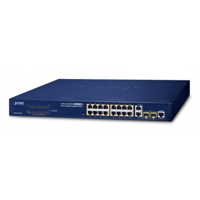 FGSW-1816HPS Planet 16-Port 10/100TX 802.3at PoE + 2-Port Gigabit TP/SFP Combo Managed Ethernet Switch FCC Part 15 Class A, CE