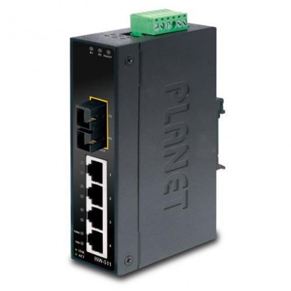 ISW-511 ISW-511 Planet Unmanaged Industrial Ethernet Switch, 4 x Fast Ethernet RJ-45, 1 x 100FX, Multi-Mode, 2km Max FCC, CE/...