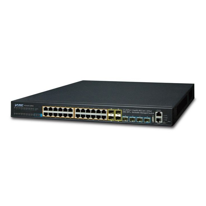 SGS-6341-24P4X Planet Layer 3 24-Port 10/100/1000T 802.3at PoE + 4-Port 10G SFP+ Stackable Managed Switch FCC Part 15 Class A, C