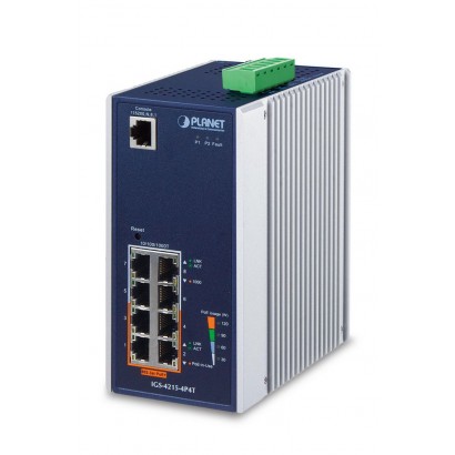 IGS-4215-4P4T IGS-4215-4P4T Planet Industrial 4-Port 10/100/1000T 802.3at PoE + 4-Port 10/100/1000T Managed Switch FCC 15 A, CE