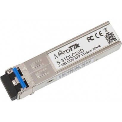 S-31DLC20D S-31DLC20D MikroTik 1.25G, 1310nm Dual LC connector, 20km, SM, DDMI 10090, 767867 RB260GS,RB2011LS, RB2011LS-IN, R...
