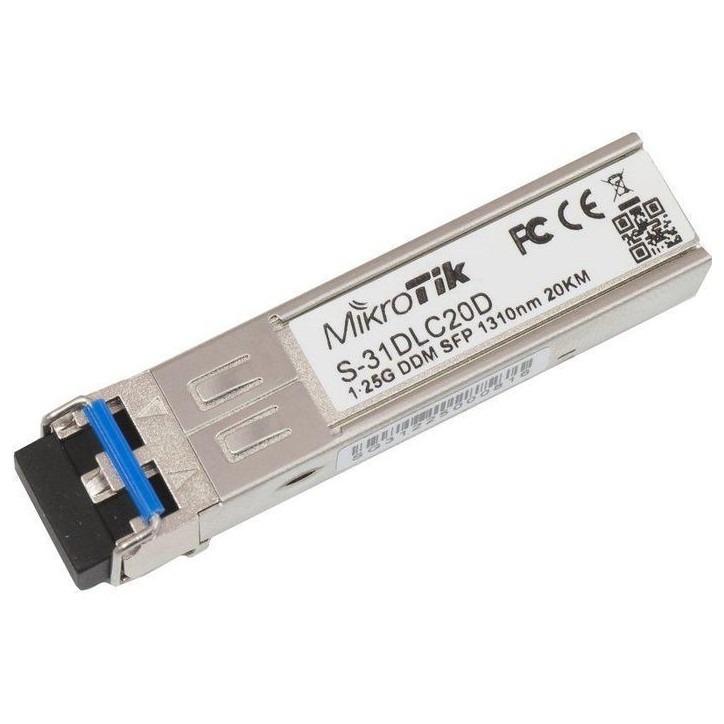 S-31DLC20D MikroTik 1.25G, 1310nm Dual LC connector, 20km, SM, DDMI 10090, 767867 RB260GS,RB2011LS, RB2011LS-IN, RB2011UAS-IN, R