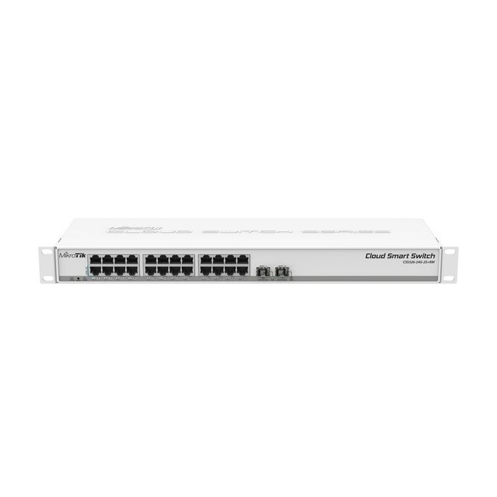 CSS326-24G-2S+RM MikroTik CSS326-24G-2S+RM network switch, 24x 10/100/1000 RJ-45, 2x SFP+, PoE, 440 x 144 x 44 mm, 767704 1U CSS326-24G-2S+RM MikroTik CSS326-24G-2S+RM network switch, 24x 10/100/1000 RJ-45, 2x SFP+, PoE, 440 x 144 x 44 mm, 767704 1U