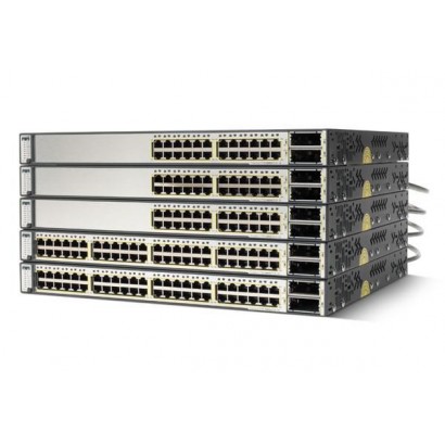 WS-C3750E-24TD-S-RFB Cisco Catalyst 3750E 24 10/100/1000+2*10GE(X2),265W,IPB s/w WS-C3750E-24TD-S...