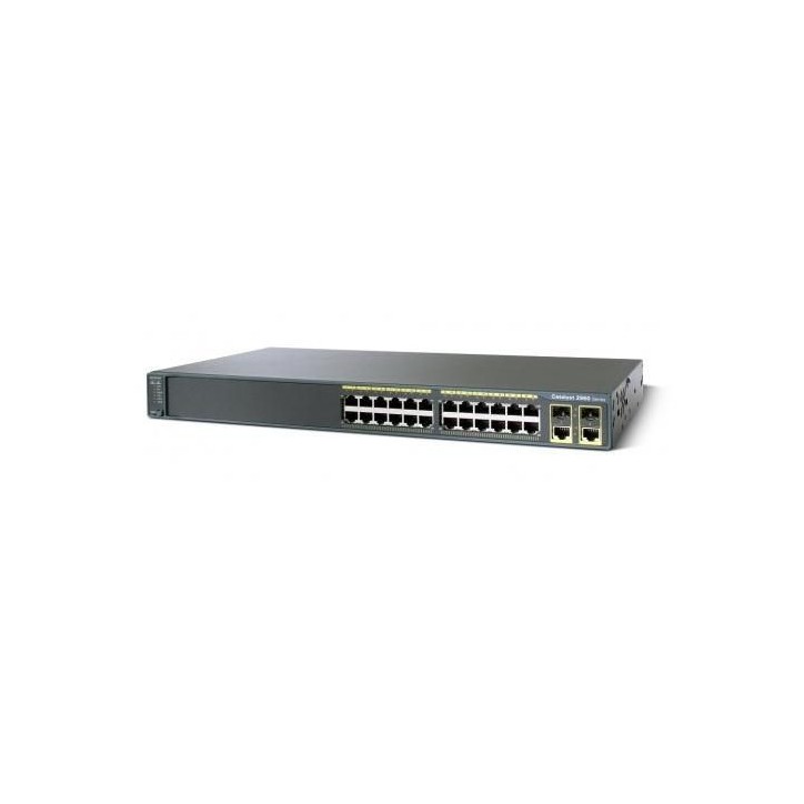WS-C2960-24TC-L-RFB Cisco 24 Ethernet 10/100 ports and 2 dual-purpose uplinks (each dual-purpose uplink port has one 10/100/1000