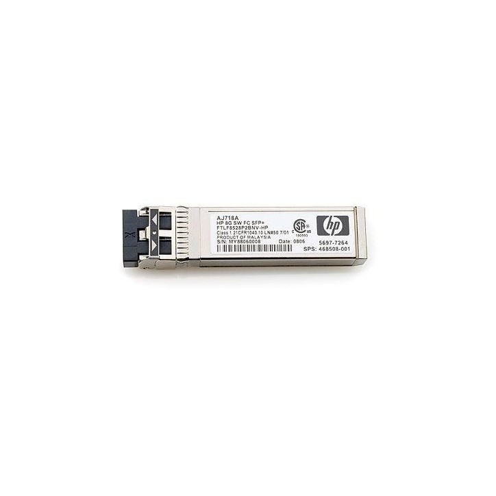 AJ718A-RFB HP HP 8Gb Short Wave Fibre Channel SFP+ 1 Pack Transceiver AJ718A, AJ718AB-RFB HP 6400/8400/HP 8/20q/HP MPX200/HP SN6