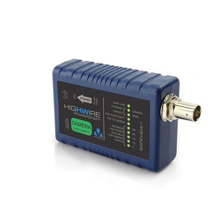 VHW-HWPS-C Veracity Fast Ethernet and POE over coax converter RE 1261-ID, RE1261 FCC, CE, RoHS