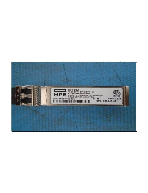 793443-001EXC Hewlett Packard Enterprise 16Gb Fibre Channel Short Wave SFP+ transceiver, 850 nm wavelength, 100m range on OM3 fi
