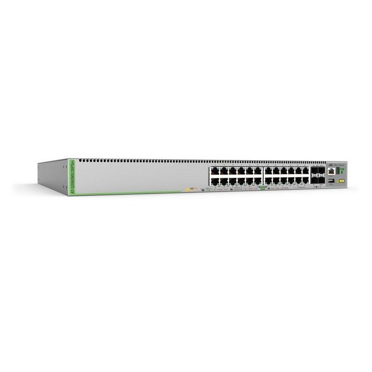 AT-GS980MX/28PSM50 Allied Telesis 20-port 10/100/1000T PoE+ and 4-ports 100M/1/2.5/5G PoE+ stackable switch with 4 SFP+ ports an AT-GS980MX/28PSM50 Allied Telesis 20-port 10/100/1000T PoE+ and 4-ports 100M/1/2.5/5G PoE+ stackable switch with 4 SFP+ ports an