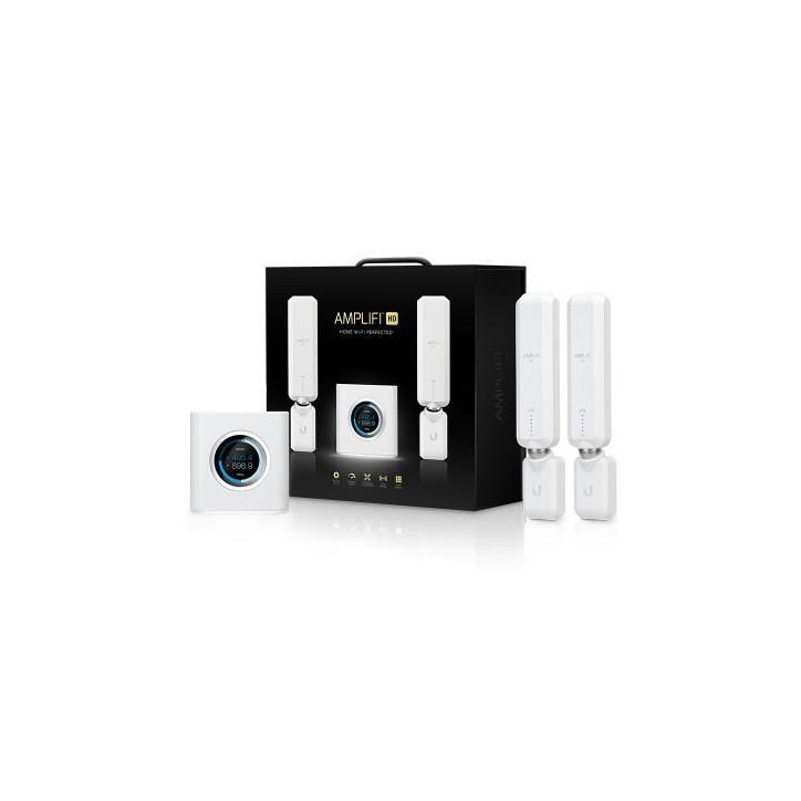 AFI-HD AmpliFi AmpliFi HD WiFi System, 1x AmpliFi Rooter, 2x AmpliFi Meshpoints, 26 dBm, 5.25 Gbps, 802.11ac/a/b/g/n 19023 Inter