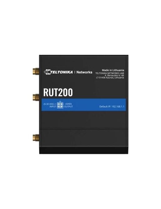 RUT200010000 RUT200010000 Teltonika Networks 2x RJ-45, Wi-Fi, 4G, DC, SIM slot, RutOS CB