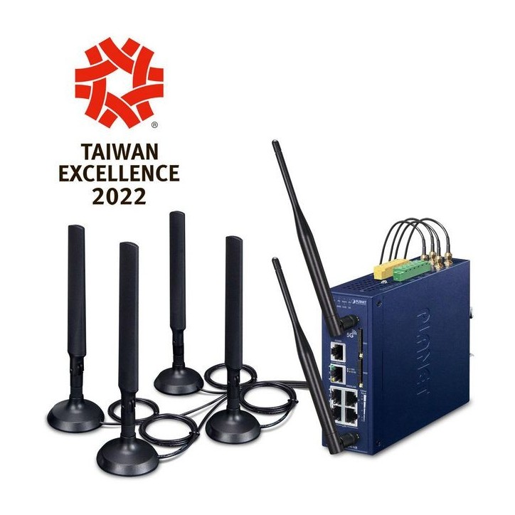 ICG-2515W-NR Planet Industrial 5G NR Cellular Wireless Gateway with 5-Port 10/100/1000T External