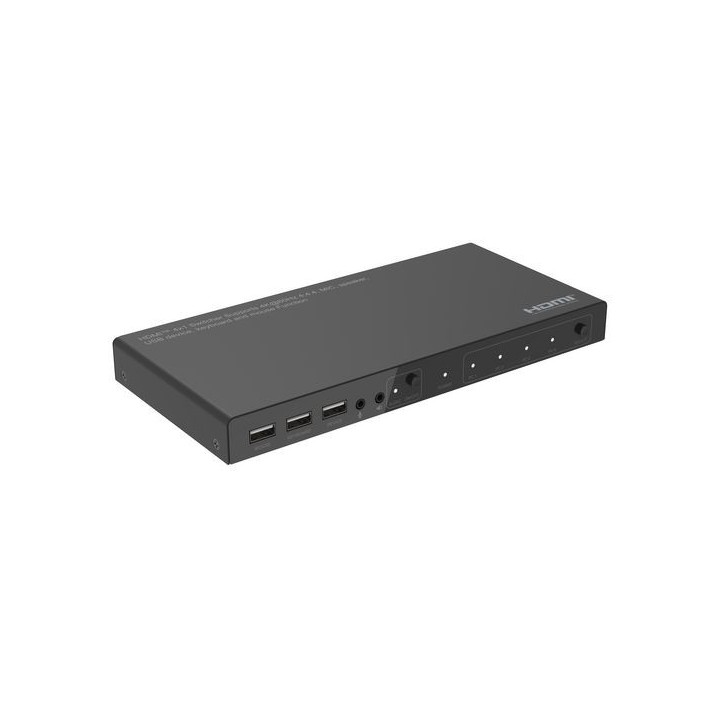 MC-HDMIKVM0401-4K MicroConnect 4K@60Hz HDMI KVM switch, 4x1 4:4:4, HDCP 2.2 & 1.4, 18Gbps bandwidth, 3D No