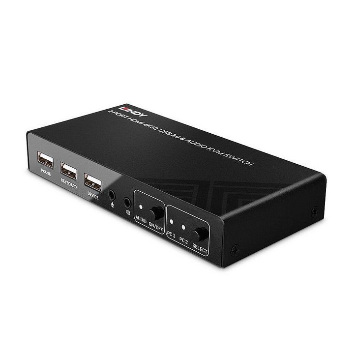 32809 Lindy 2 Port HDMI 4K60, USB 2.0 and Audio KVM Switch NONE - Only use for non-battery items
