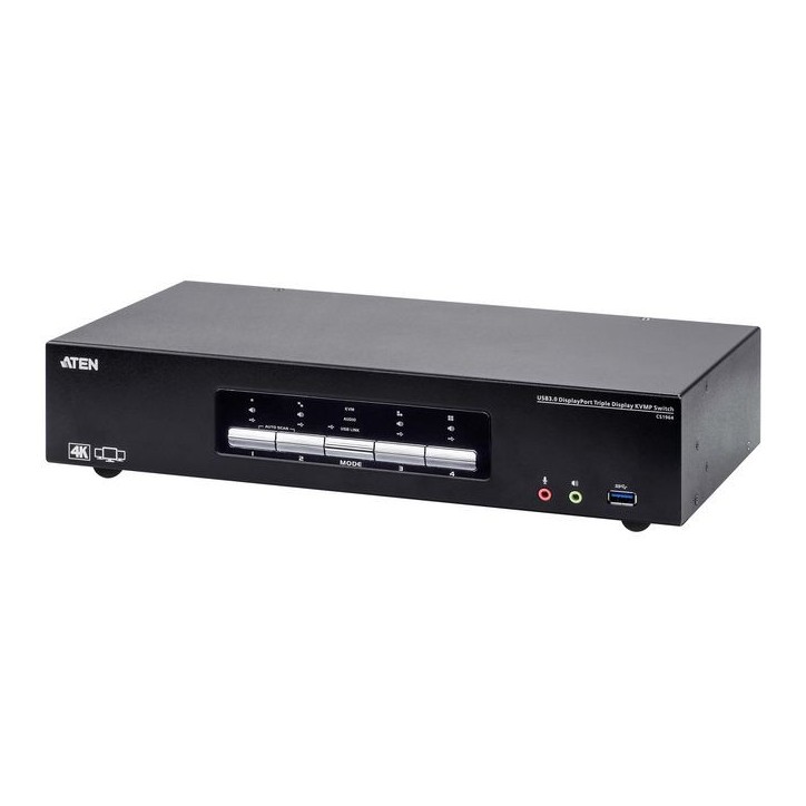 CS1964-AT-G Aten 4P USB3.0 4K DP TRIPLE VIEW KVMP SW
