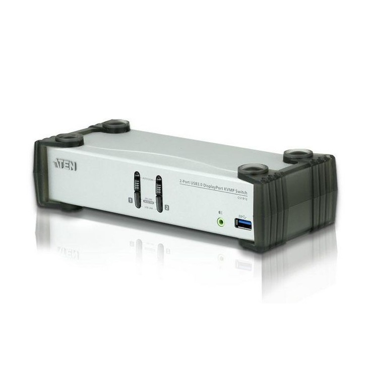 CS1912-AT-G Aten 2-Port USB 3.1 Gen 1 DisplayPort 1.1 KVMP Switch with Speaker (KVM cables included)