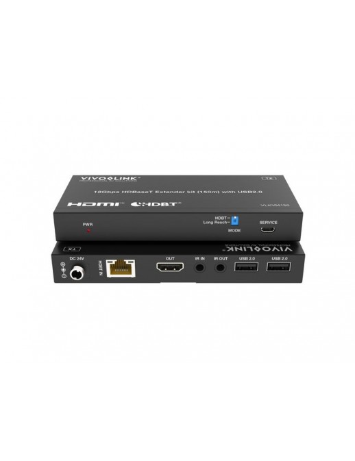 VLKVM150 VLKVM150 Vivolink 18Gbps HDBaseT KVM kit (150m) with USB 2.0 Cat6a/Cat7
