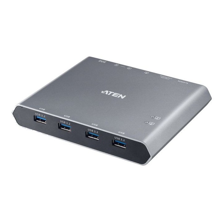 US3311-AT-G Aten 2-Port USB-C 4K DisplayPort KVM Dock Switch Aluminium