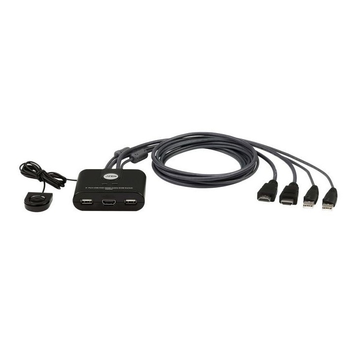 CS22HF-AT Aten 2-Port USB FHD HDMI Cable KVM Switch 1,2 m CS22HF-AT Aten 2-Port USB FHD HDMI Cable KVM Switch 1,2 m