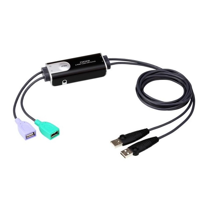 CS62KM-AT Aten 2-Port USB Boundless Cable KM Switch NONE - Only use for non-battery items CS62KM-AT Aten 2-Port USB Boundless Cable KM Switch NONE - Only use for non-battery items