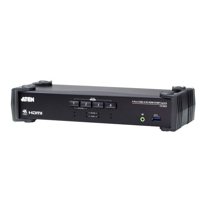 CS1824-AT-G Aten 4-Port USB 3.0 4K HDMI KVMP Switch Metal/Plastic CS1824-AT-G Aten 4-Port USB 3.0 4K HDMI KVMP Switch Metal/Plastic
