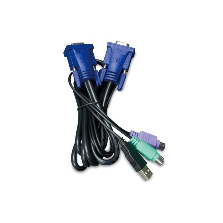 KVM-KC1-3 Planet 3M USB KVM Cable with built-in PS2 to USB Converter NONE - Only use for non-battery items