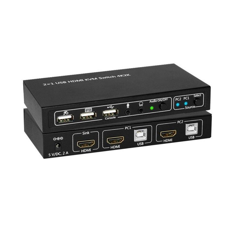 MC-HDMI-USBKVM MicroConnect HDMI & USB KVM Switch 2 ports Black