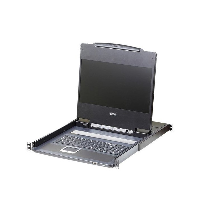 CL6700MW-ATA-2XK07GG Aten USB DVI WideScreen Full HD LCD Console with USB, Swiss/German Metal