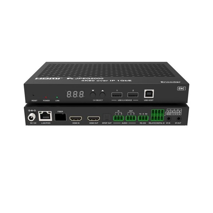 VLVWIP2000-ENC Vivolink JPEG2000 4K60 HDR AV over IP with KVM and eARC/ARC