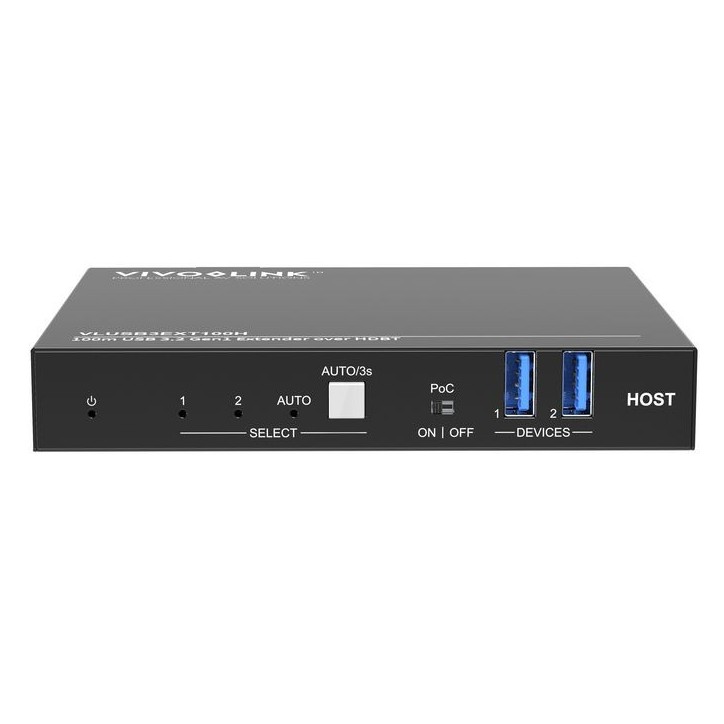 VLUSB3EXT100H Vivolink 100m USB 3.2 Gen1 Extender over HDBT Host Cat6a/Cat7