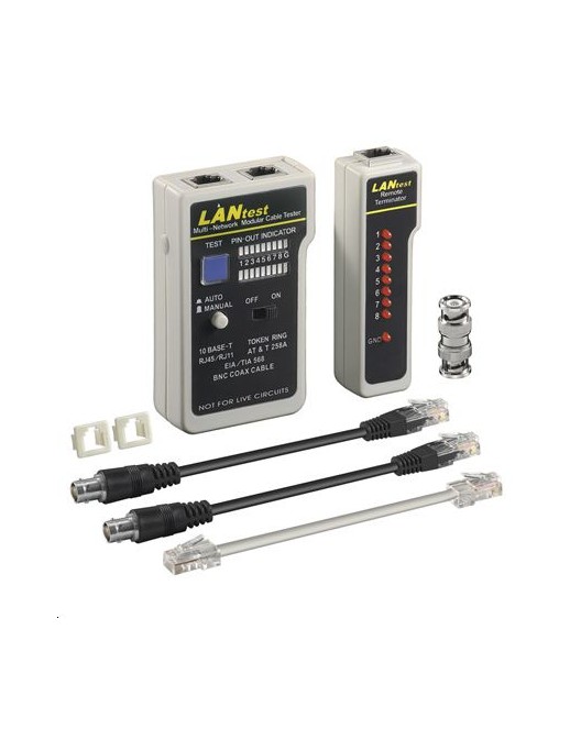 CAB-TEST4 CAB-TEST4 MicroConnect Cable Tester RJ-11/12/45, CAT 5/6, LEDs NONE - Only use for non-battery items