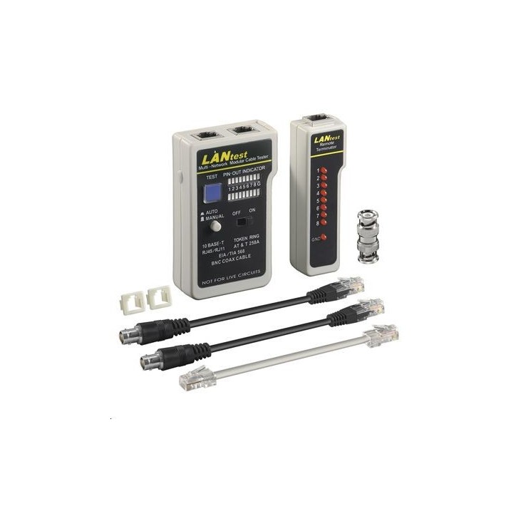 CAB-TEST4 MicroConnect Cable Tester RJ-11/12/45, CAT 5/6, LEDs NONE - Only use for non-battery items