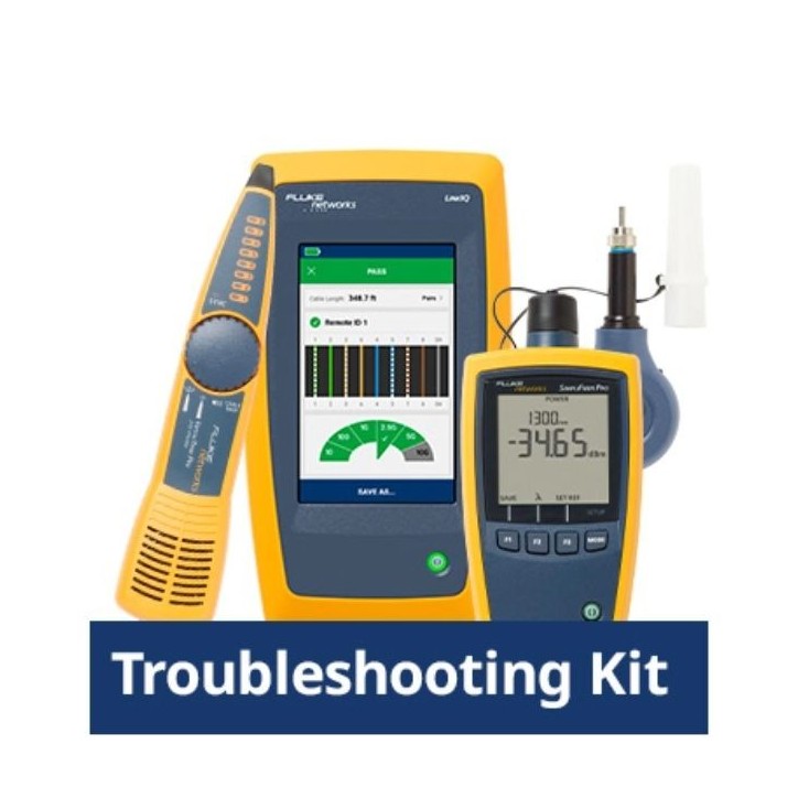 TROUBLESHOOTING KIT LIQ-KIT Fluke LinkIQ™ Cable Network Tester + FTK1475 SimpliFiber ® Pro optical power meter NONE - Only use f