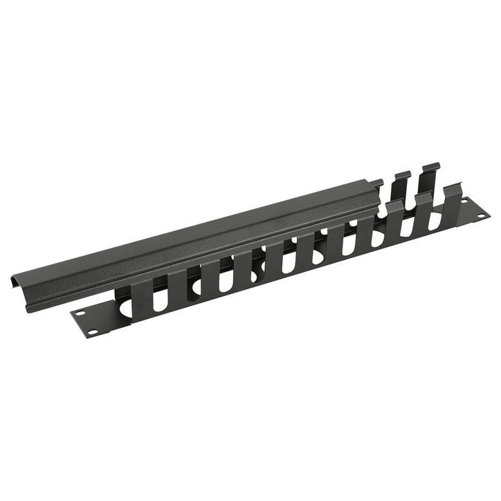 RAO400BL Lanview by Logon 1U 19" SLIDING COVER CABLE MANAGEMENT PANEL BLACK 19-25, RAO400BL 19 "