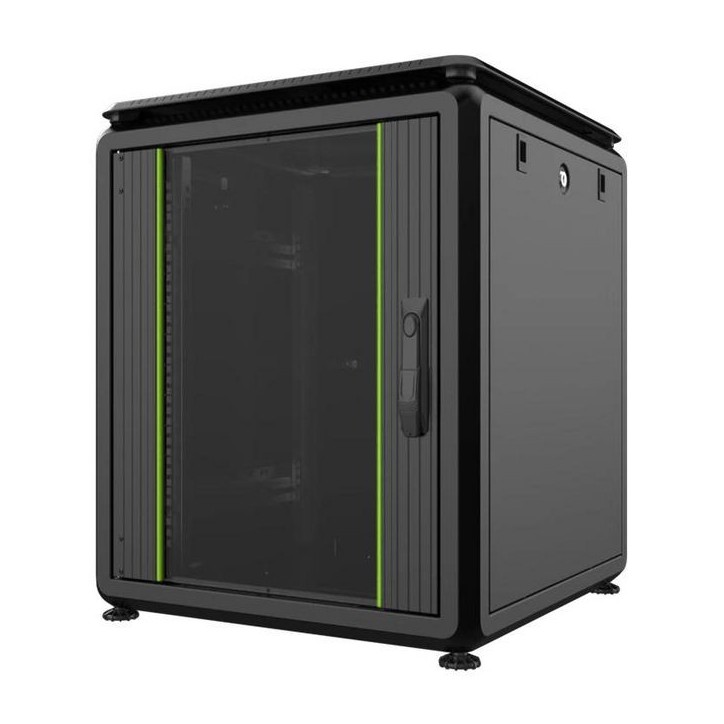 RDL12U66BL Lanview by Logon 19'' 12U Rack Cabinet 600 x 600mm Data Line RDL12U66BL Product colour: Black