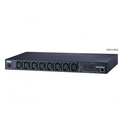 PE8108G-ATA-G PE8108G-ATA-G Aten 8-Port Intelligent 1U ECO Power Distribution Unit (PDU), Metered & Switched by Outlet (8 x C...