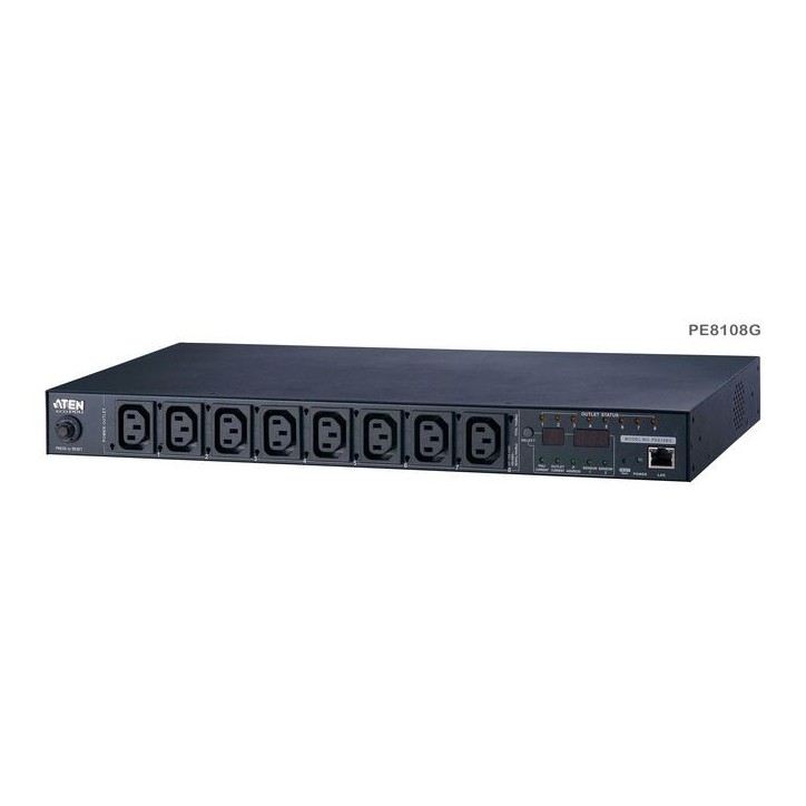 PE8108G-ATA-G Aten 8-Port Intelligent 1U ECO Power Distribution Unit (PDU), Metered & Switched by Outlet (8 x C13) 10Amp Metal