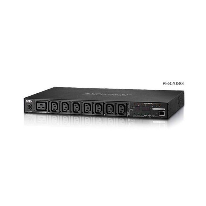 PE8208G-ATA-G Aten 8-Port Intelligent 1U ECO Power Distribution Unit (PDU), Metered & Switched by Outlet (7 x C13, 1 x C19) 16Am
