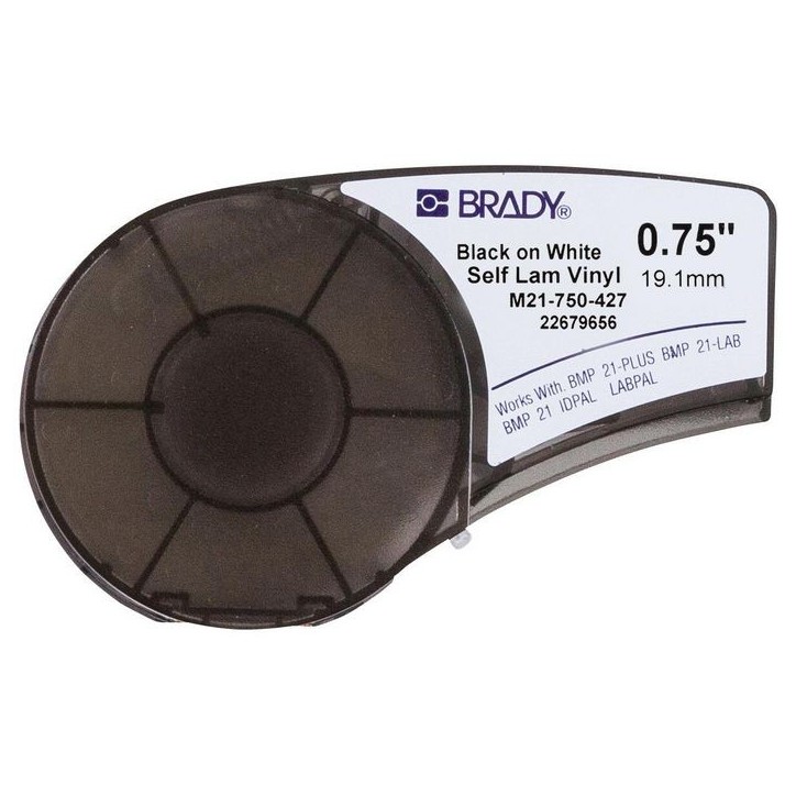 M21-750-427 Brady Self-laminating Vinyl tape for BMP21-PLUS BMP21-LAB BMP21 IDPAL LABPAL 19.05 mm X 4.30 m M21-750-427, 110927