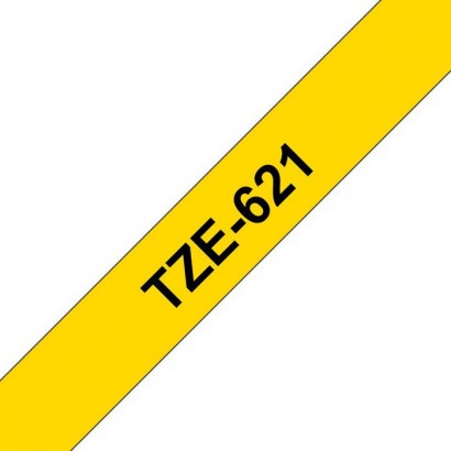 TZE-621 TZE-621 Brother 9mm Black on Yellow Laminated Tape - 8m Features DSE