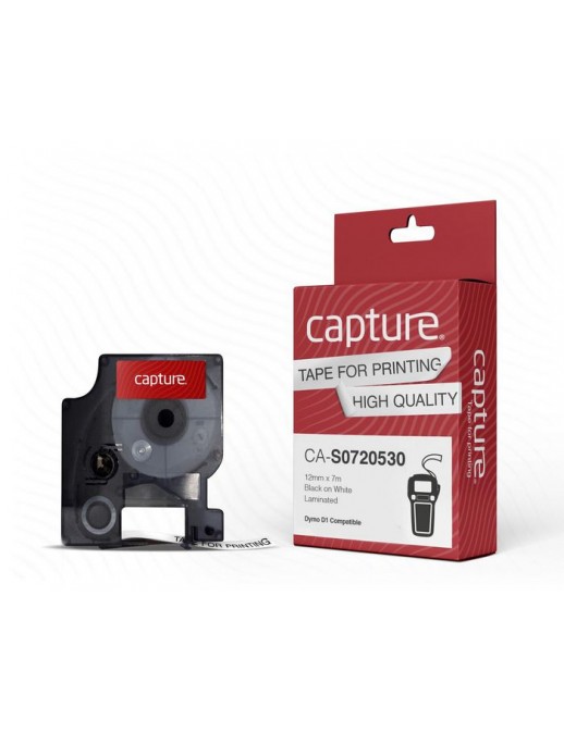 CA-S0720530 CA-S0720530 Capture S0720530 D1 compatible 12mm x 7m Black on White Labeltape S0720530 45013