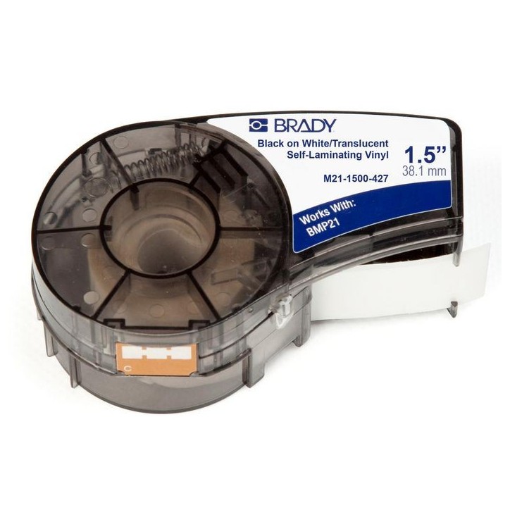 M21-1500-427 Brady Self-laminating Vinyl tape for BMP21-PLUS BMP21-LAB BMP21 IDPAL LABPAL 38.10 mm X 4.30 m M21-1500-427, 110930