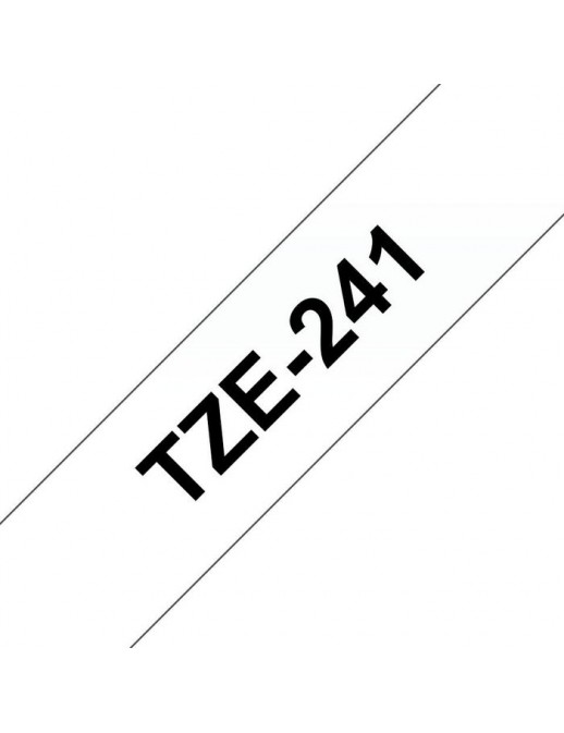 TZE-241 TZE-241 Brother 18 mm, 8 m, TZe, Black on White Black on white